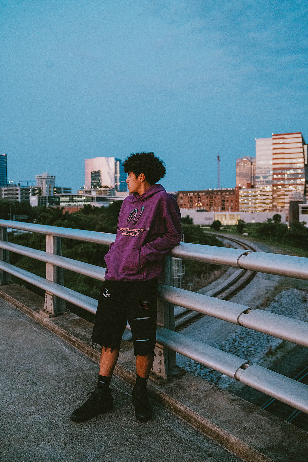 PV Royal Purple Heavyweight Splatter Hoodie