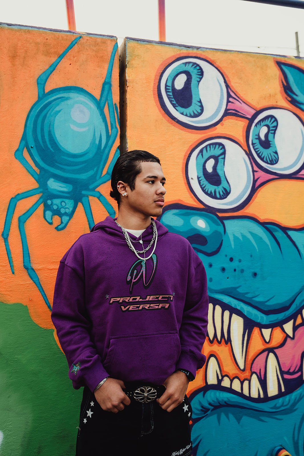 PV Royal Purple Heavyweight Splatter Hoodie